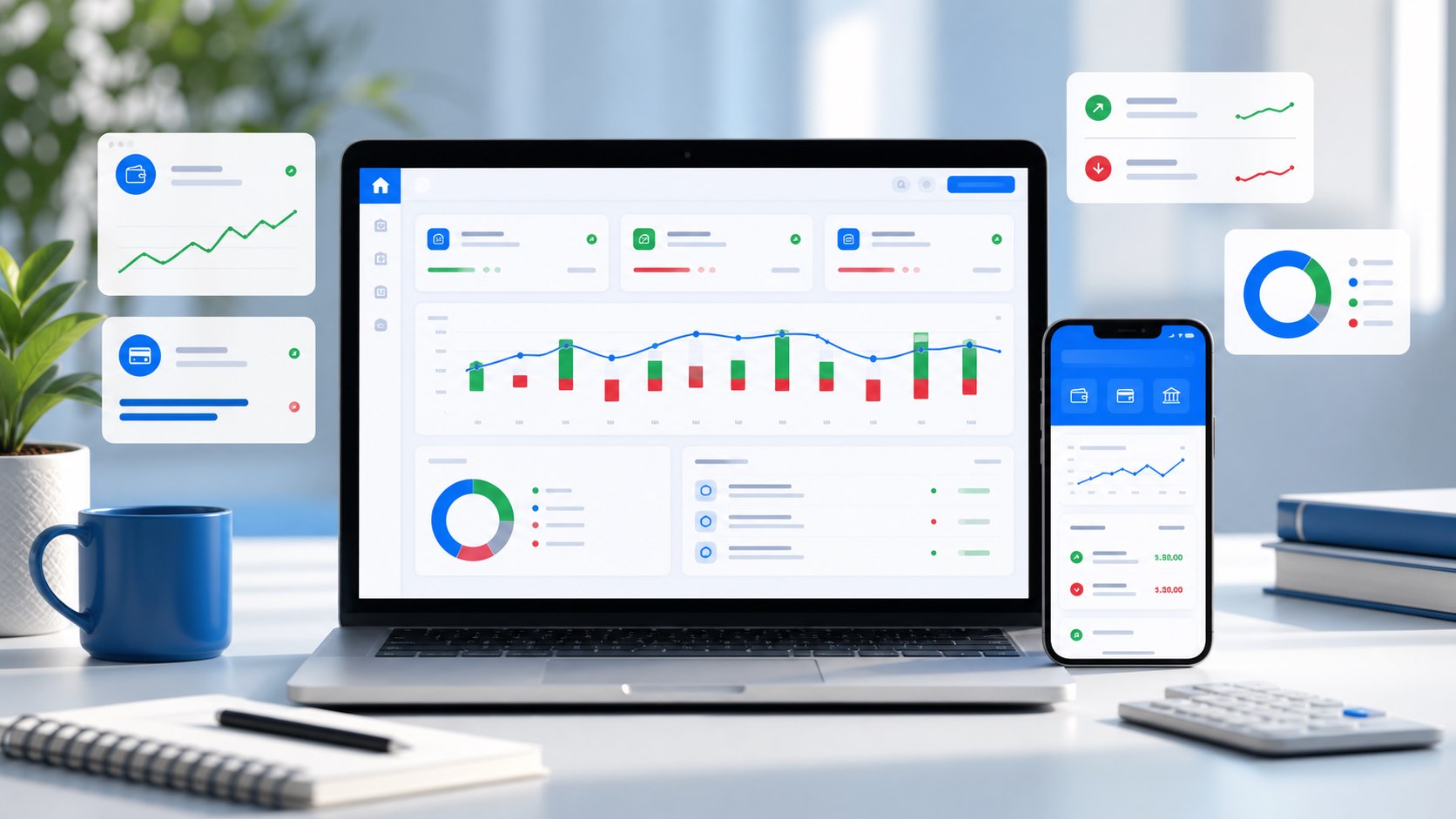Sistema financeiro online para pequenas empresas com dashboard e aplicativo