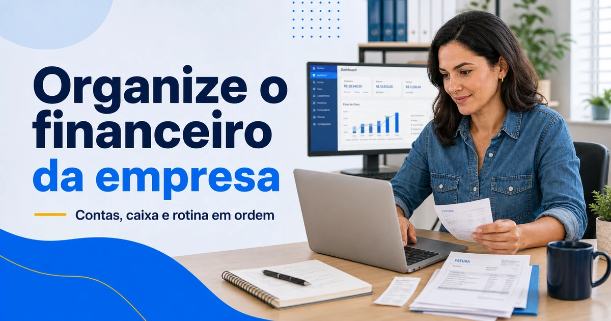 Organize o financeiro da empresa com contas, caixa e rotina em ordem